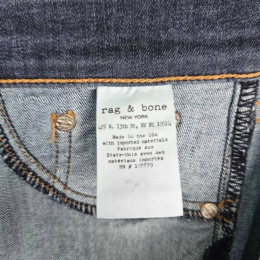 RAG & BONE 10 Inch High Rise Skinny Medium Wash Stretchy Modern Women's Jeans 27 - Picture 7 of 7